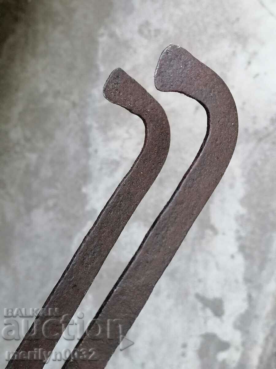 Old dilaf, tongs, wrought iron for oven - 6
