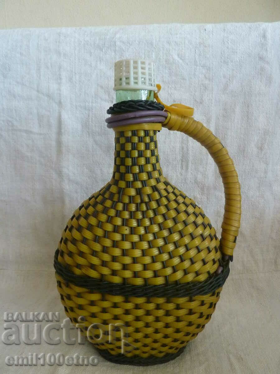 Bottle - damajana with braid