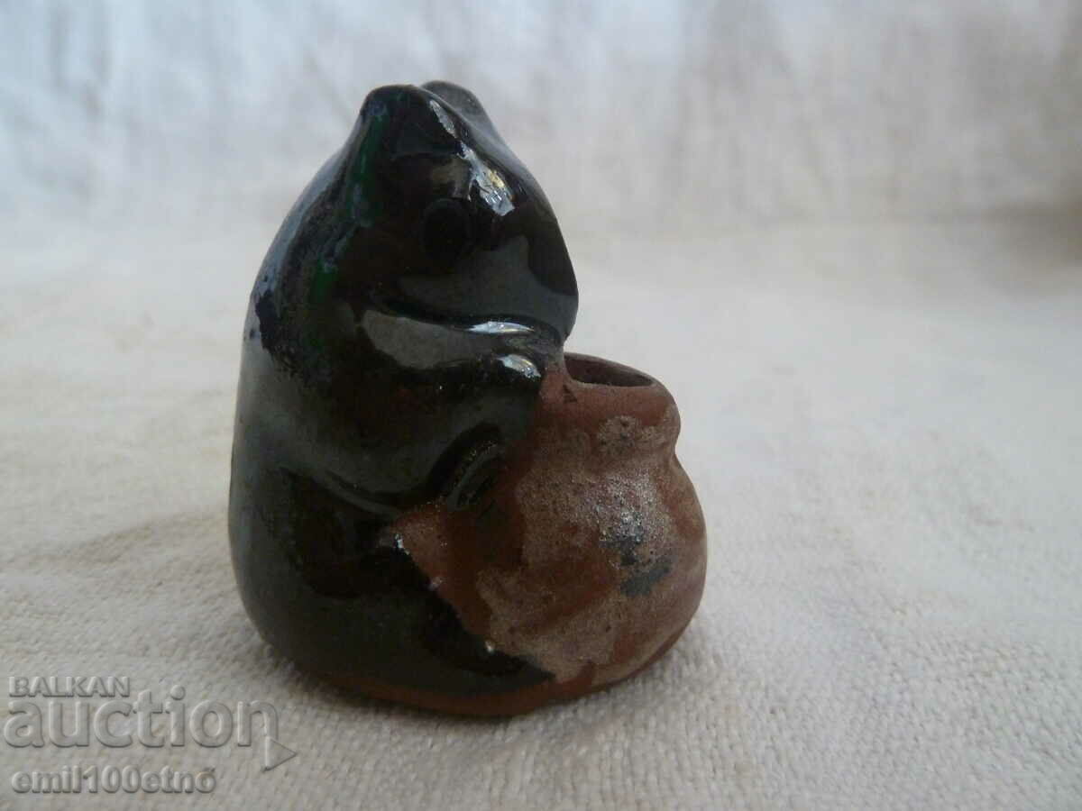 Small figure Bear with a jar of honey pottery