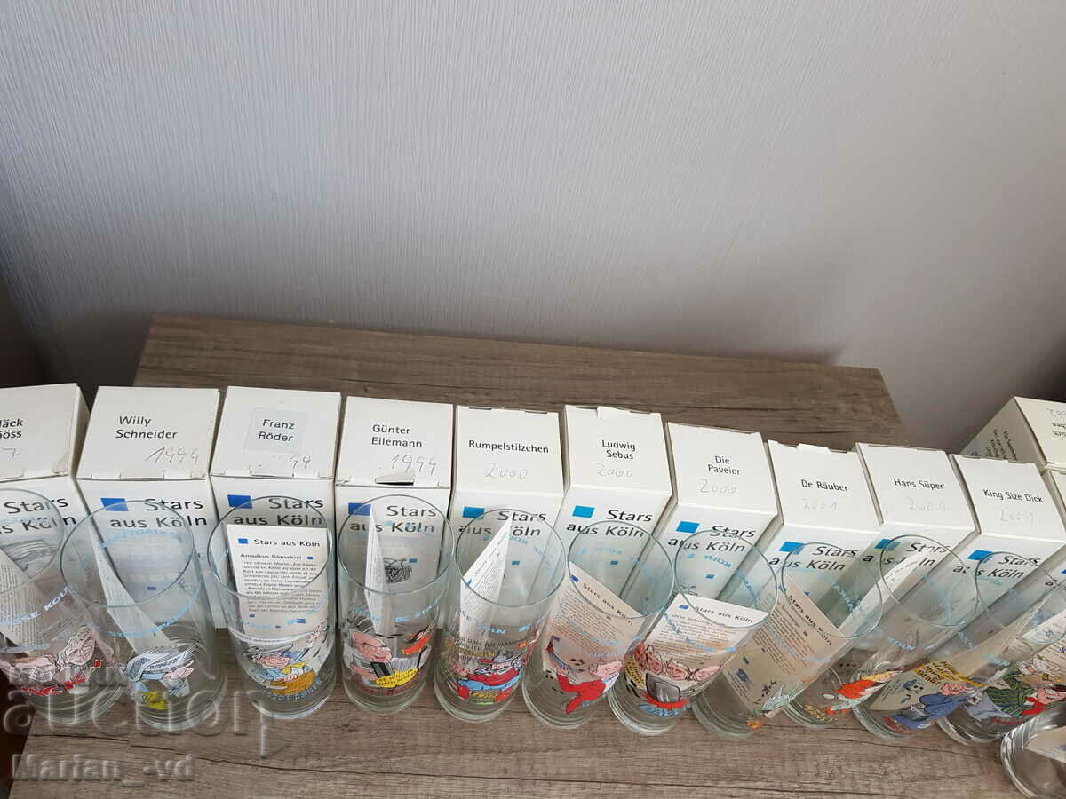 Old German glass collectible cups -12 pieces with price 100.00 BGN | € 51.13 Old German glass collectible cups -12 pieces with price 100.00 BGN | € 51.13