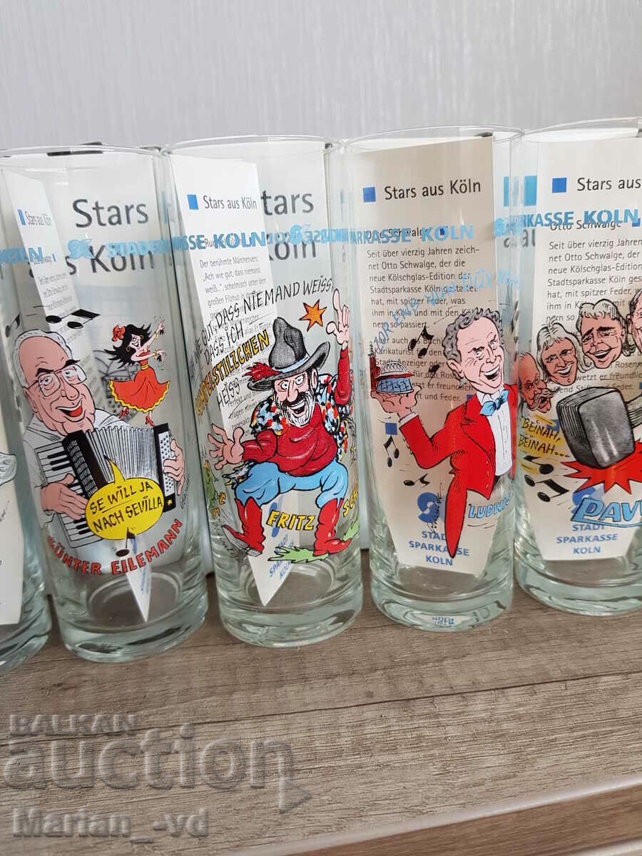 Auction Old German glass collectible cups -12 pieces Auction Old German glass collectible cups -12 pieces