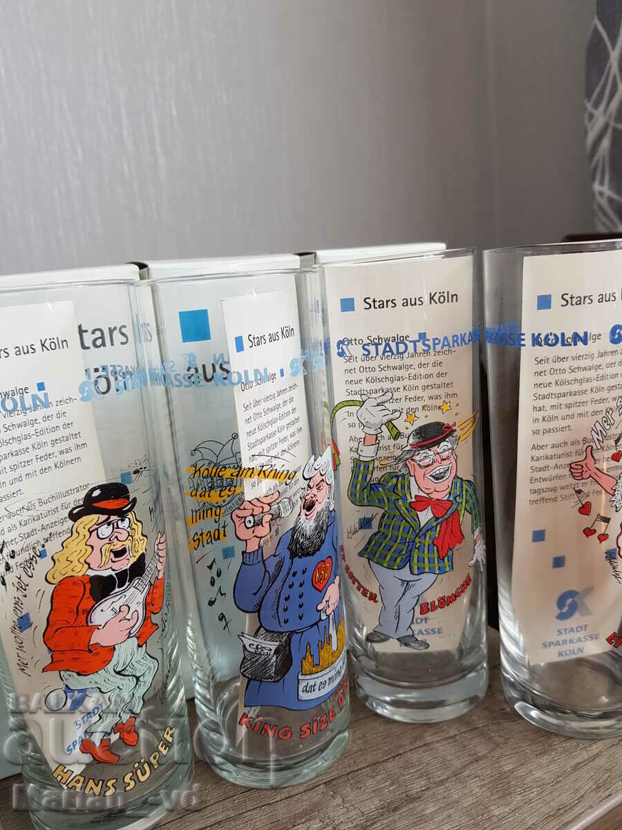 Old German glass collectible cups -12 pieces - 5 Old German glass collectible cups -12 pieces - 5