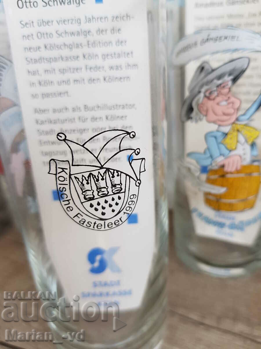 Old German glass collectible cups -12 pieces - 7 Old German glass collectible cups -12 pieces - 7