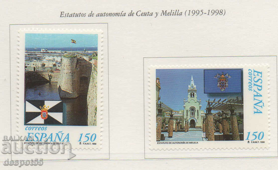 1998. Spain. 3 years of the autonomy of Ceuta and Melilla.
