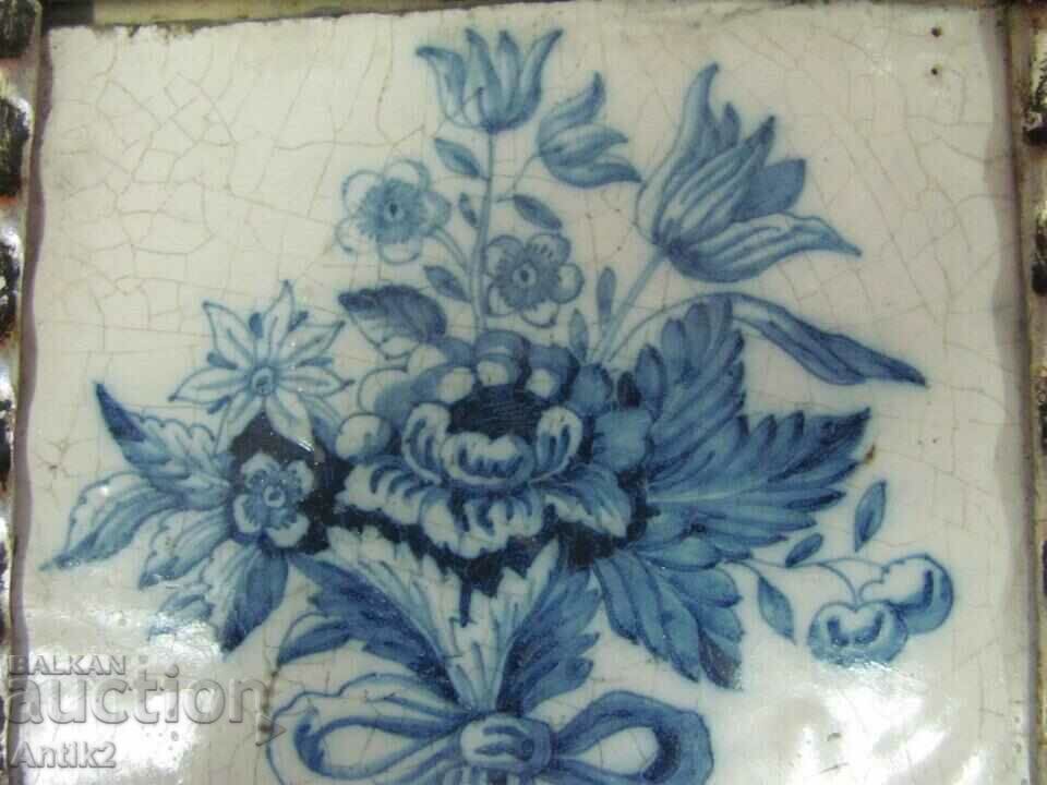 1640.Antique 17c dutch delft tile mayolica Polychrome Flowers with price 350.00 BGN | € 178.95 1640.Antique 17c dutch delft tile mayolica Polychrome Flowers with price 350.00 BGN | € 178.95