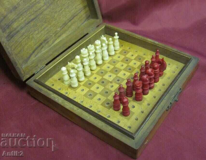 Antique Mini Chess in a wooden box - 5 Antique Mini Chess in a wooden box - 5