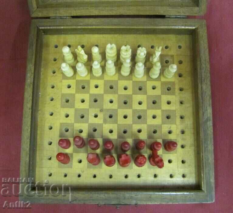Antique Mini Chess in a wooden box - 6 Antique Mini Chess in a wooden box - 6