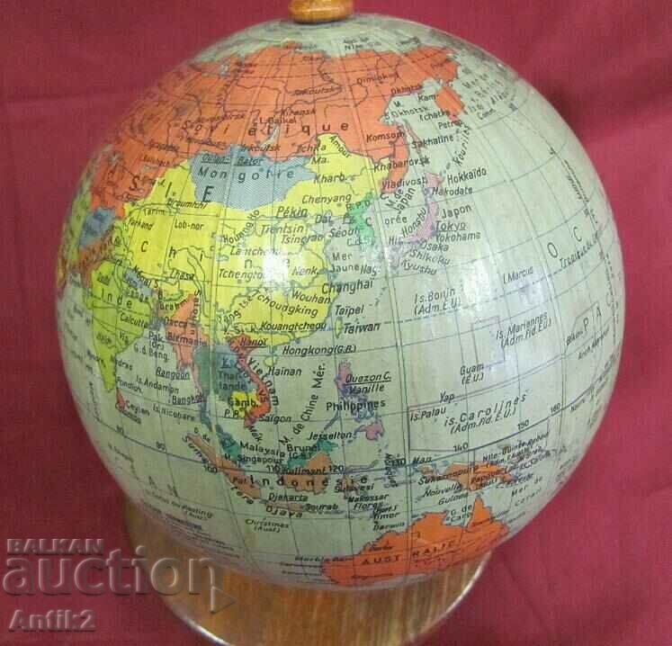 Vintage Mini Globe with Wooden Stand - 5 Vintage Mini Globe with Wooden Stand - 5