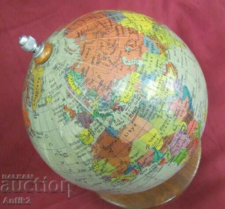 Vintage Mini Globe with Wooden Stand - 7 Vintage Mini Globe with Wooden Stand - 7