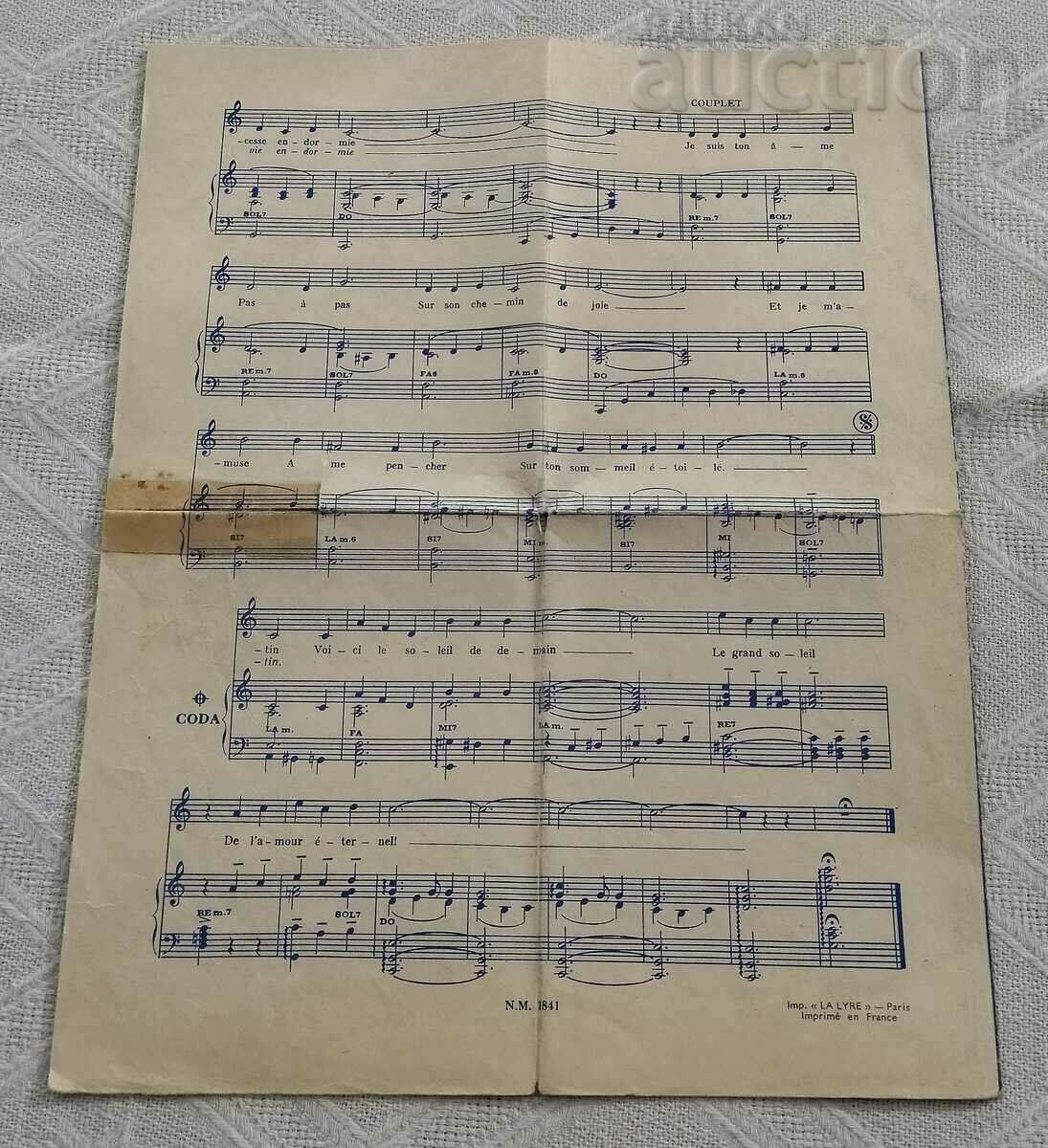 Auction WALTZ "DORS, MON AMOUR" NOTES 1958 Auction WALTZ "DORS, MON AMOUR" NOTES 1958