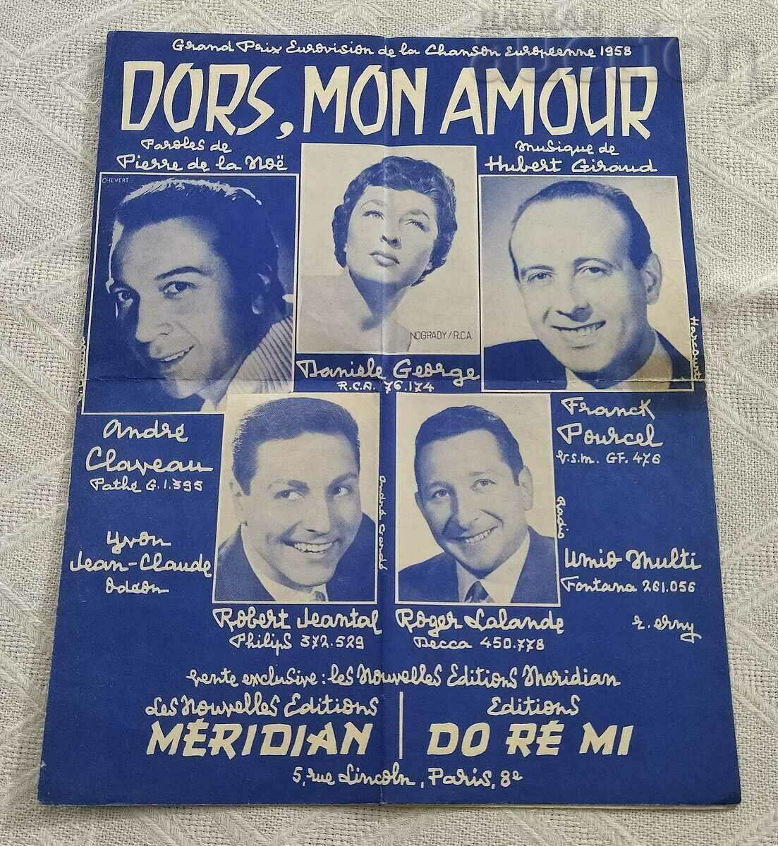WALTZ "DORS, MON AMOUR" NOTES 1958