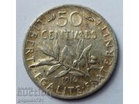 50 centimes silver France 1916 - silver coin №8