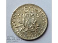 50 centimes silver France 1917 - silver coin №14