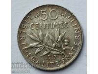 50 centimes silver France 1917 - silver coin №19