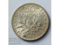 50 centimes silver France 1920 - silver coin №29