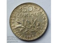 50 centimes silver France 1915 - silver coin №31