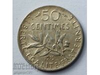 50 de cenți argint Franța 1915 - monedă de argint №32