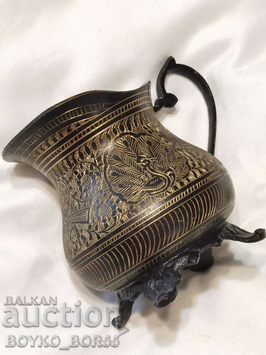 Gorgeous Turkish Bronze Jug Handmade