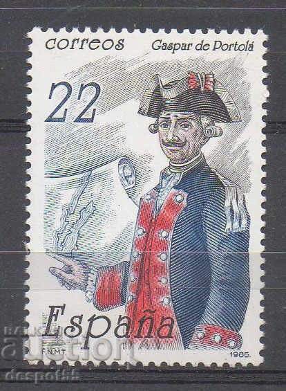 1986. Spania. 200 de ani de la moartea lui Gaspar de Portola.
