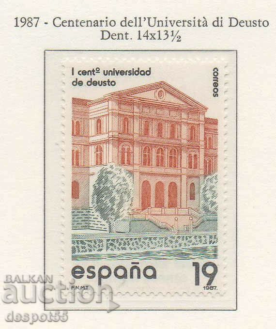 1987. Испания. 100-годишнината на университета Деусто.