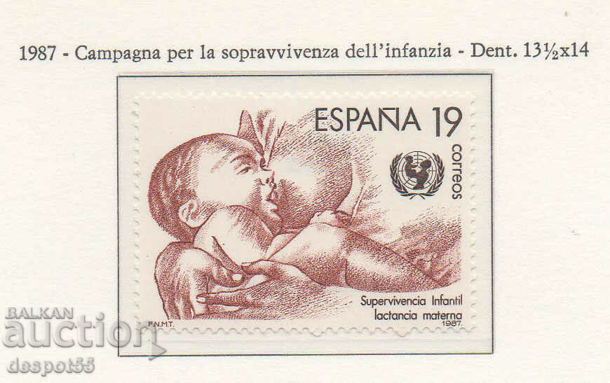 1987. Spania. Campania ONU pentru supraviețuirea copiilor.