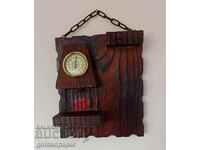 Wooden panel with barometer from Germany