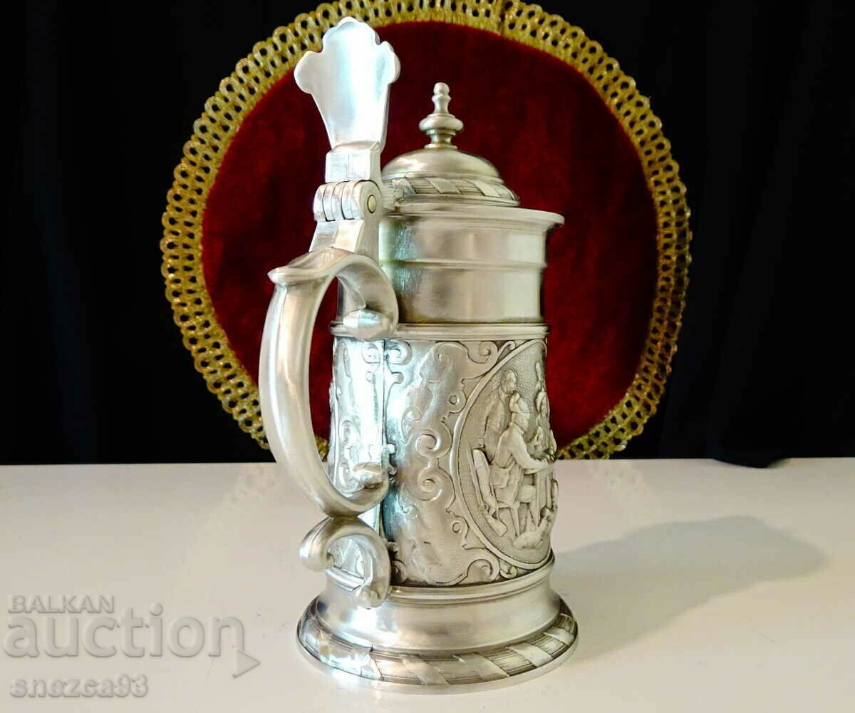 Ловна халба,кана от калай с картини. - 5 Ловна халба,кана от калай с картини. - 5