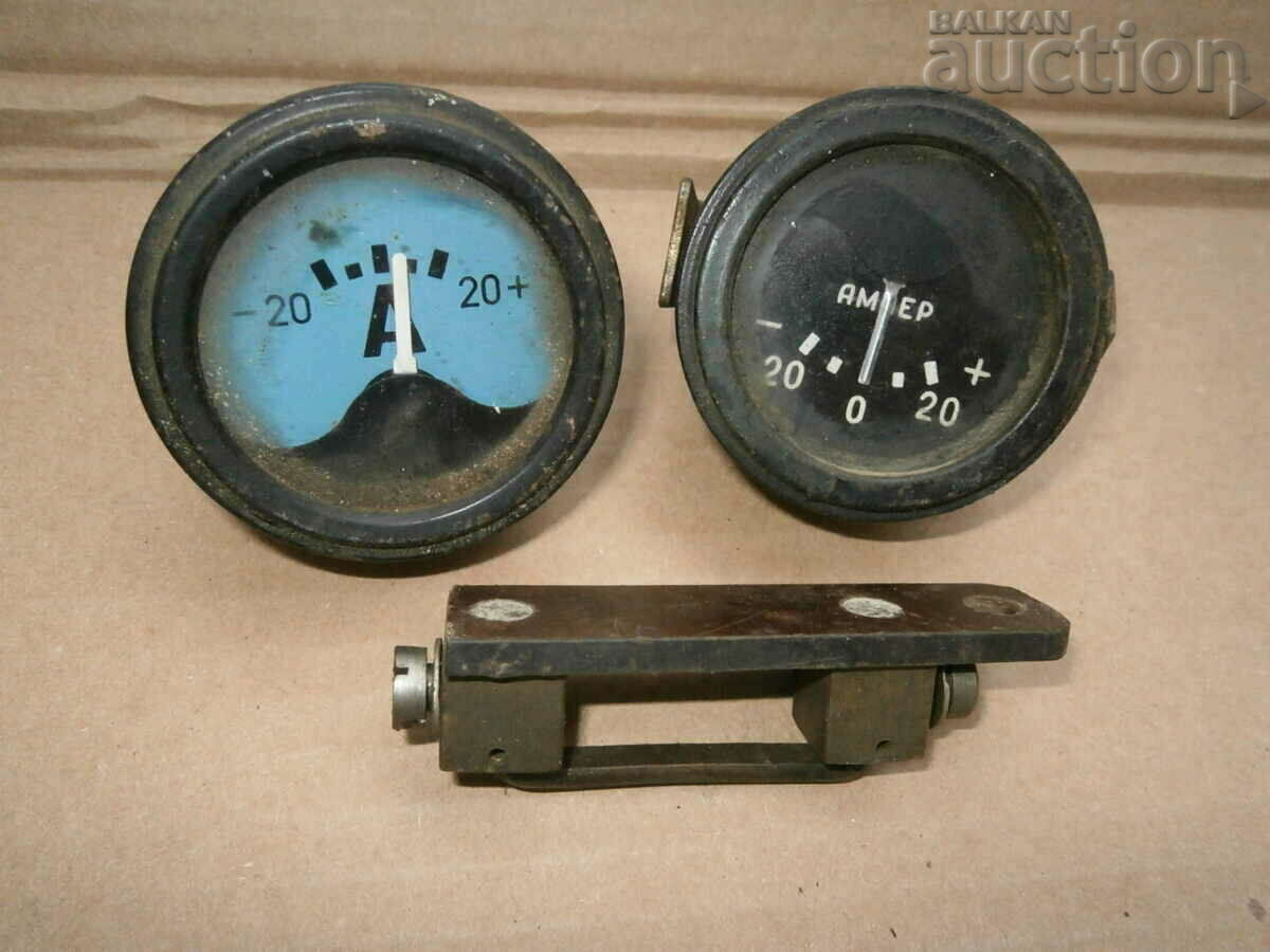 αμπερόμετρο παρτίδα 2 τεμάχια και shunt ρετρό αυτοκίνητο - 6 αμπερόμετρο παρτίδα 2 τεμάχια και shunt ρετρό αυτοκίνητο - 6