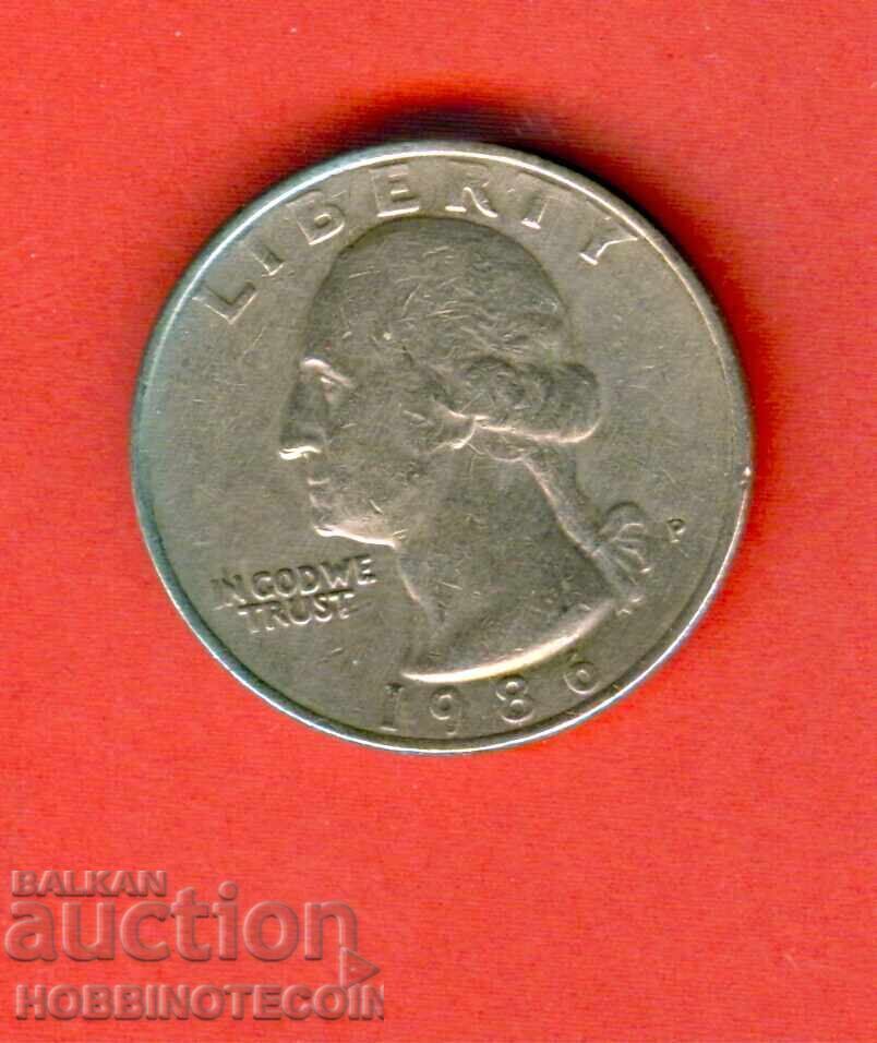 САЩ USA 25 цент емисия - issue 1986 - P САЩ USA 25 цент емисия - issue 1986 - P