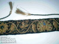 Women's black embroidery belt with purl threads