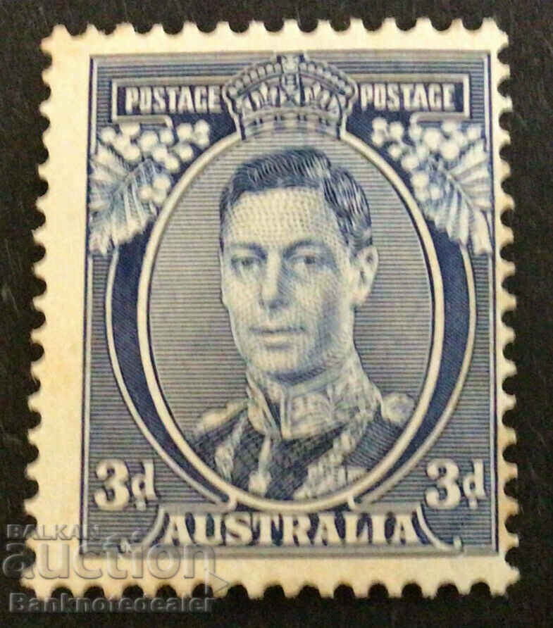 Australia KGVI 1937-49 SG168 3d Blue Definitive MLH Cat £65.