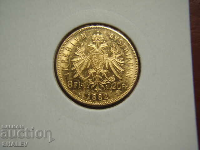 Licitație 20 Franci / 8 Florin 1882 Austria (Austria) - AU (aur)