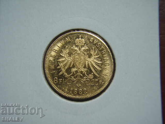 Livrarea 20 Franci / 8 Florin 1882 Austria (Austria) - AU (aur)