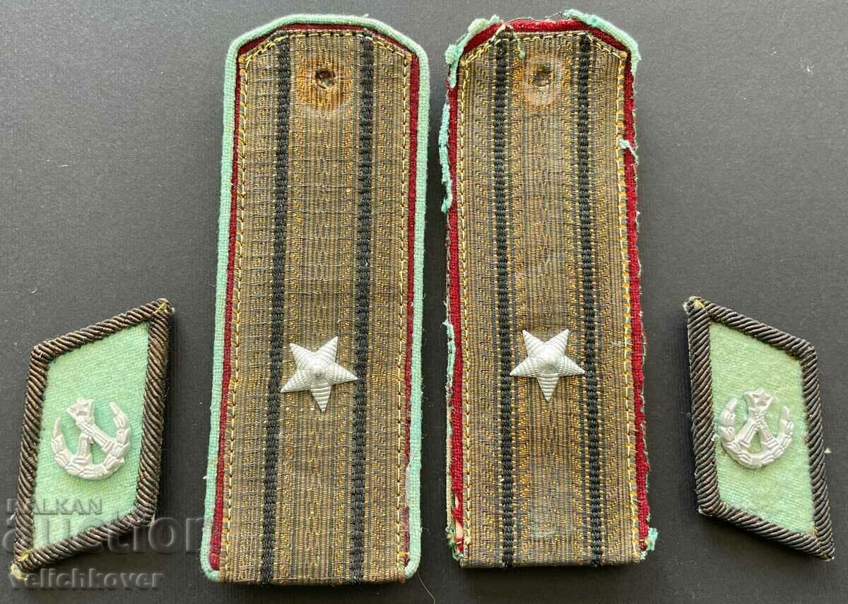 32459 Bulgaria epaulets and buttonholes major Construction troops 60th