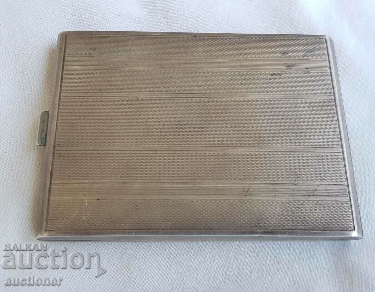 Auction Old Polish silver cigarette case with gold ornaments 14 k. Auction Old Polish silver cigarette case with gold ornaments 14 k.