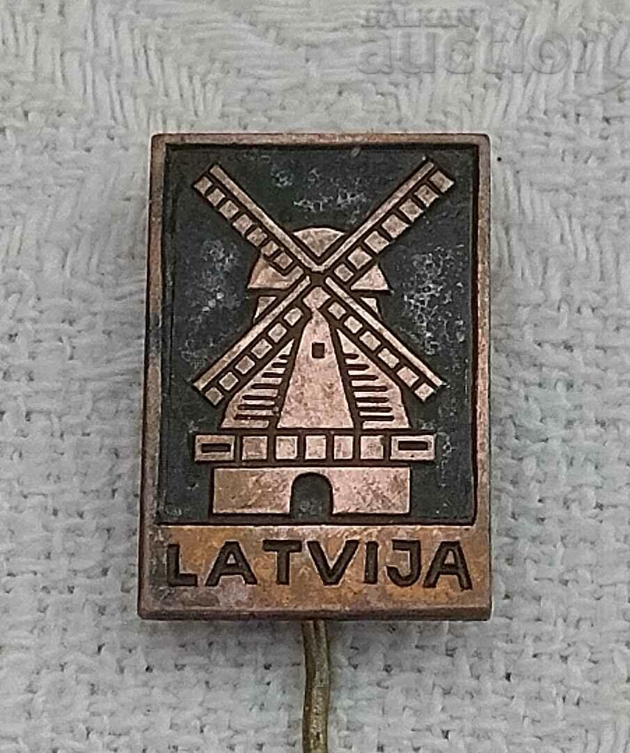 LATVIA WIND MILL Badge