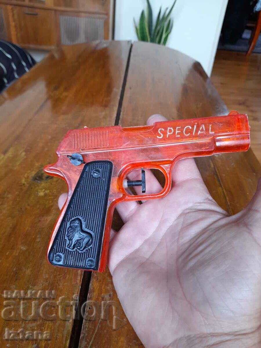 Old water gun, toy with price 16.00 BGN | € 8.18 Old water gun, toy with price 16.00 BGN | € 8.18
