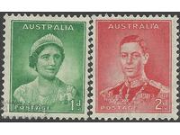 Australia 1937 1d REGINA MAMA, 2d REGELE GEORGE VI