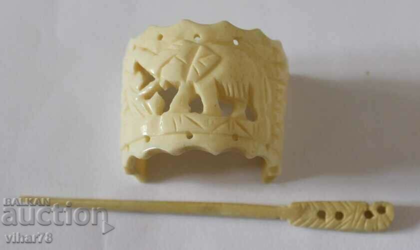 Old ivory hairpin - 6 Old ivory hairpin - 6