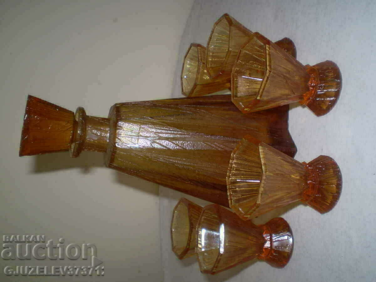 Star Art Deco 1930 CARAMEL COLOR SERVICE bottle 6 cups with price 169.00 BGN | € 86.41 Star Art Deco 1930 CARAMEL COLOR SERVICE bottle 6 cups with price 169.00 BGN | € 86.41