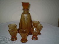 Star Art Deco 1930 CARAMEL COLOR SERVICE sticla 6 cesti
