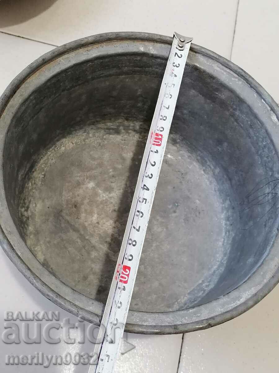 Old tinned copper copper pot with lid - 6 Old tinned copper copper pot with lid - 6