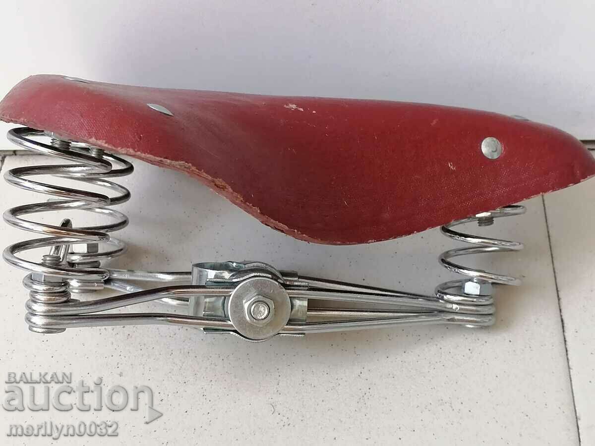 Old leather seat for bicycle, wheel with price 53.00 BGN | € 27.10