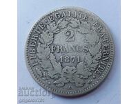 2 francs silver France 1871 A - silver coin №29