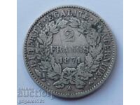 2 francs silver France 1871 A - silver coin №32