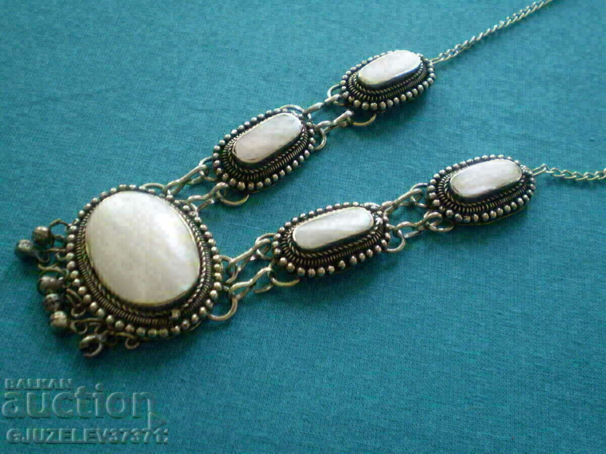 Women's Mother of Pearl and Filigree Necklace