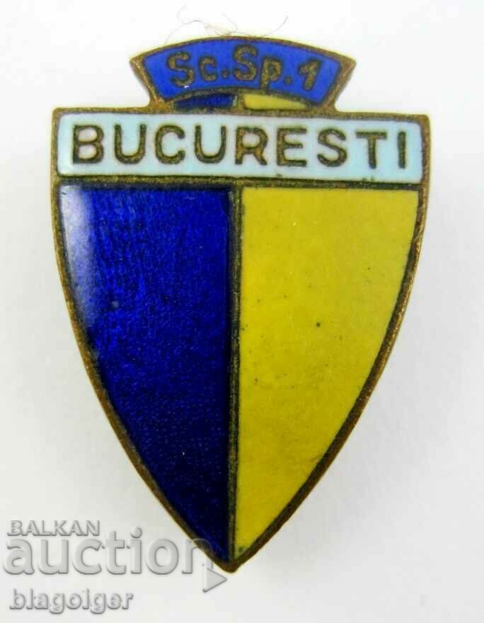 Auction Old badge-Football-Sports Club Bucharest-Enamel Auction Old badge-Football-Sports Club Bucharest-Enamel