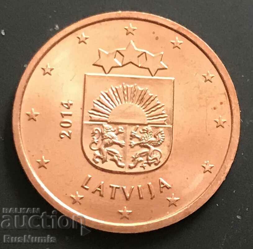Латвия. 5 евроцента 2014 г. UNC.
