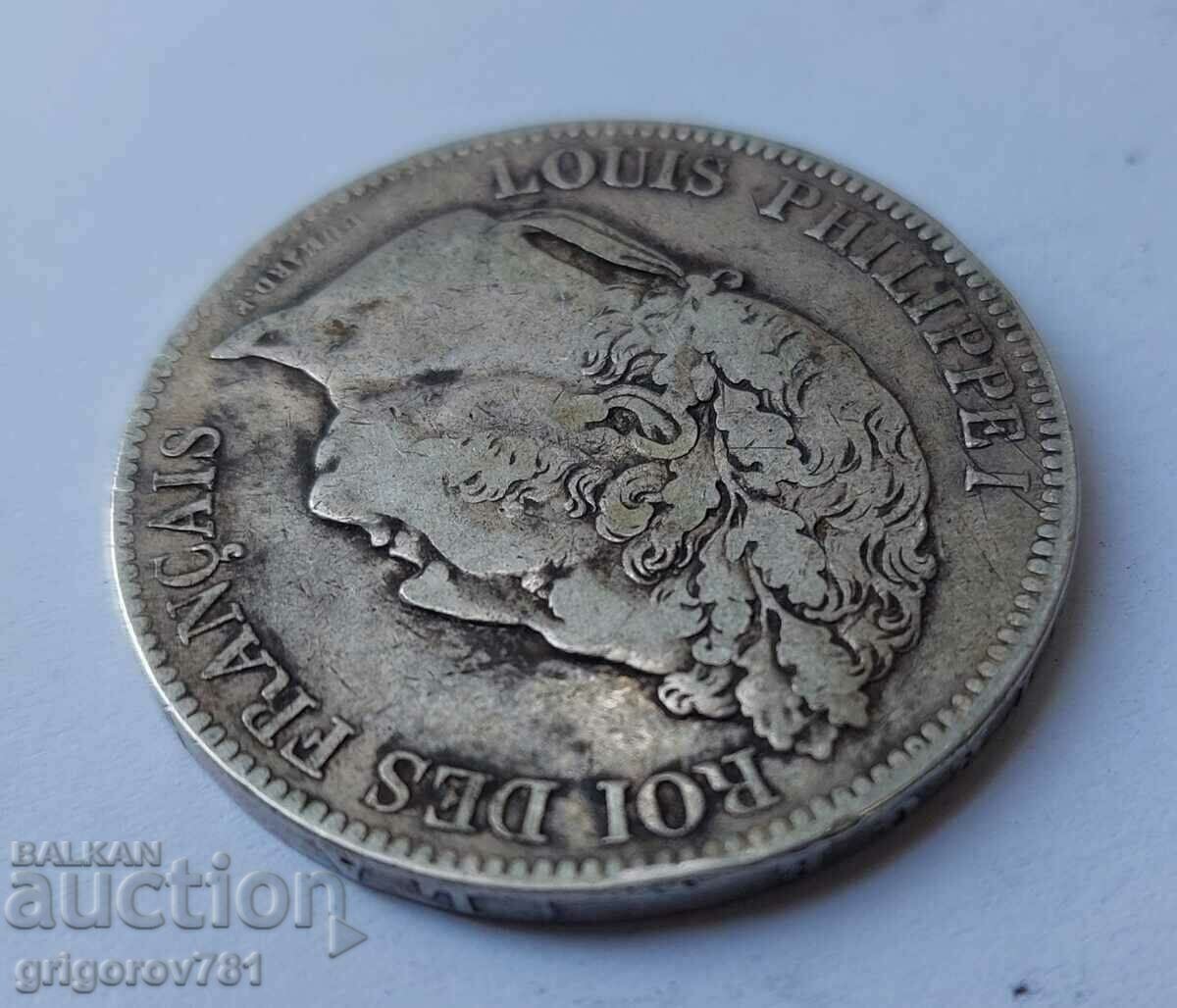 Ασημένιο 5 φράγκα Γαλλία 1842 BB Louis Philippe ασημένιο νόμισμα # 7 - 6