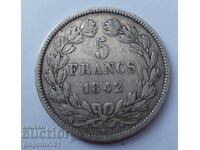 Moneda de argint de 5 franci Franța 1842 BB Louis Philippe #7